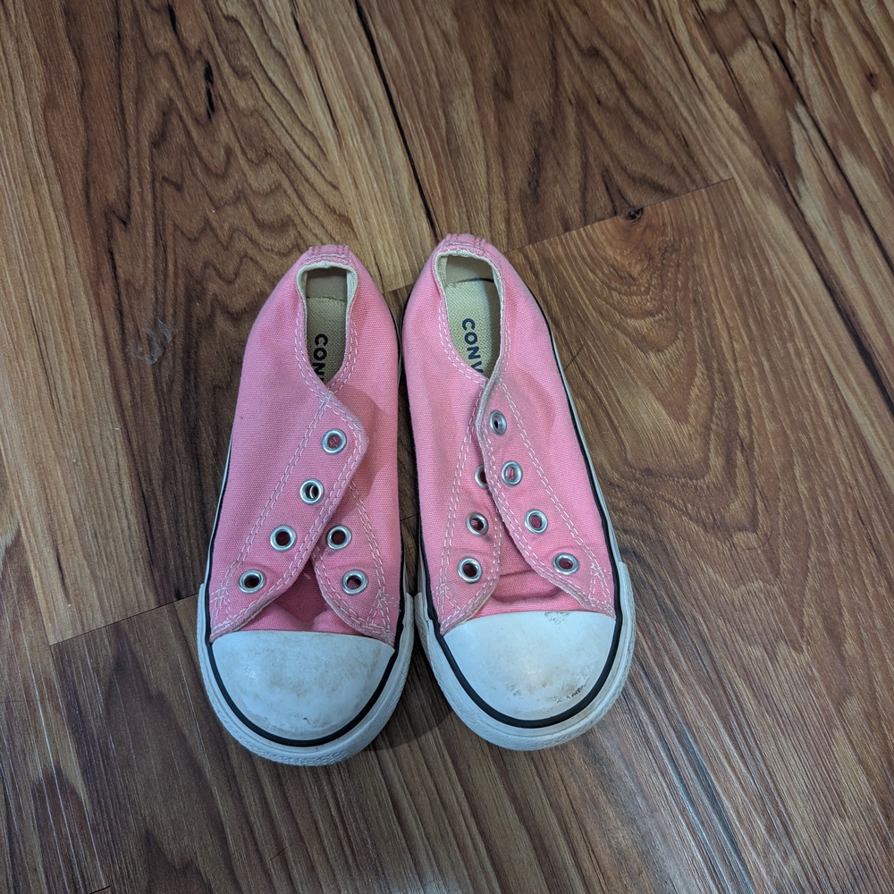 Converse Kids Pink Canvas Slip-On Sneakers
